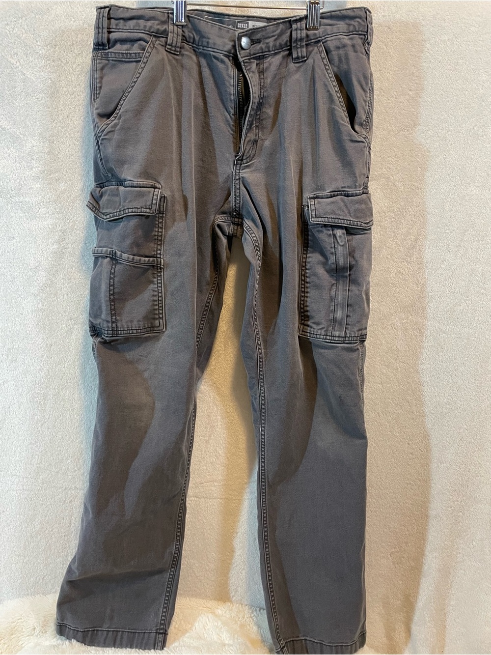 Carhartt Men's Gray Cargo Pants with Multiple Pockets